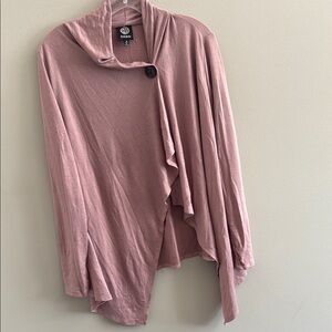 Bobeau Dusty Rose Buttoned Cardigan